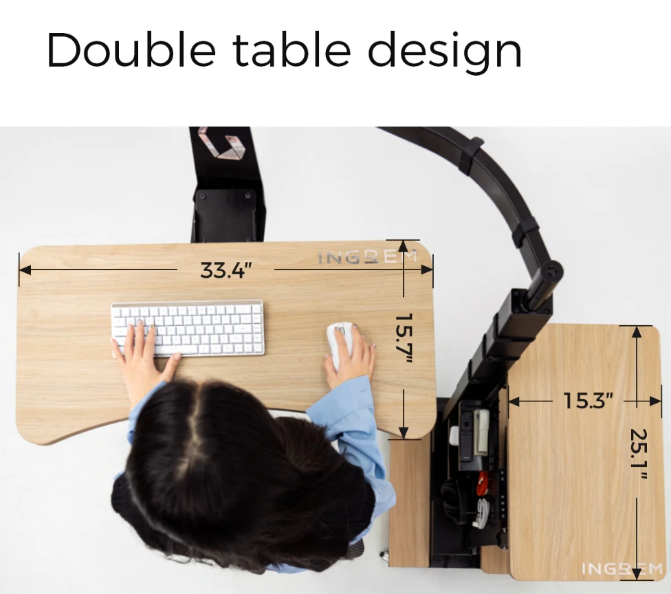 INGREM Floating Table (โต๊ะแบบลอย) สำหรับเกมเมอร์ ระบบไฟฟ้าปรับได้ต่ำสุด 56 CM thumbnail